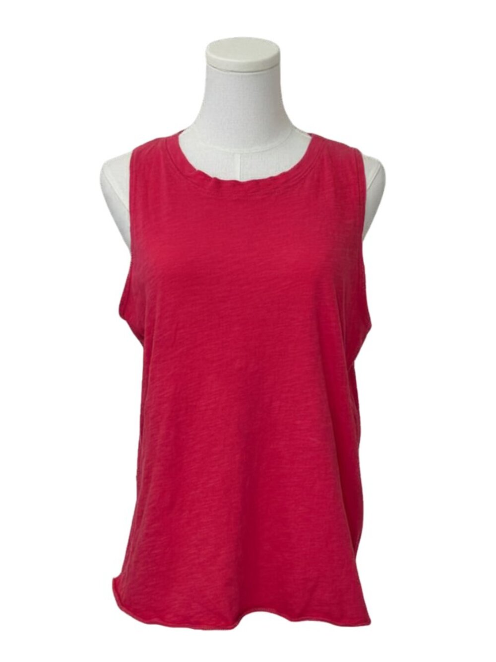 Love Vintage Muscle Tank Top Womens S Red Cotton Sleeveless High Low Athleisure